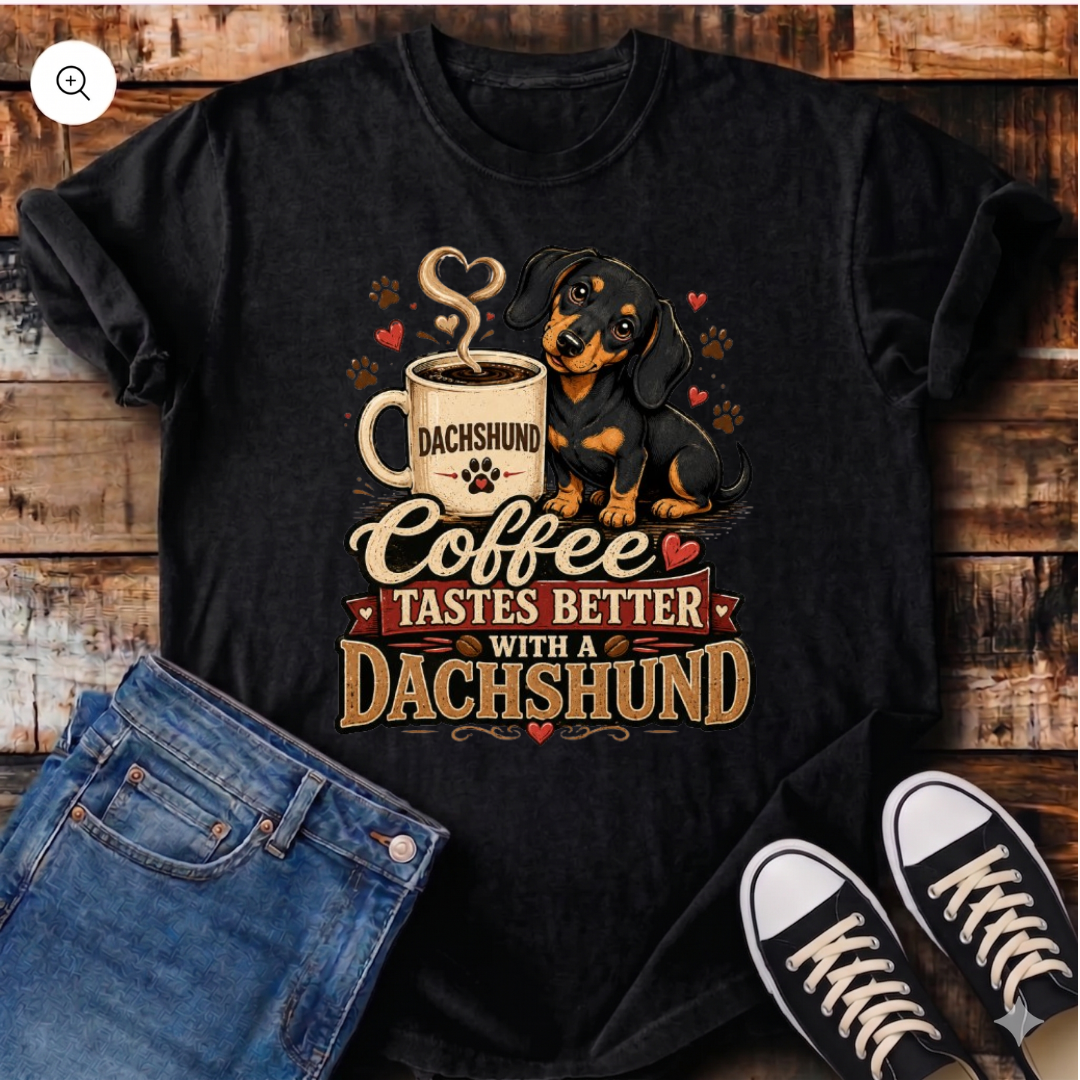Coffee Tastes Better With a Dachshund T-Shirt