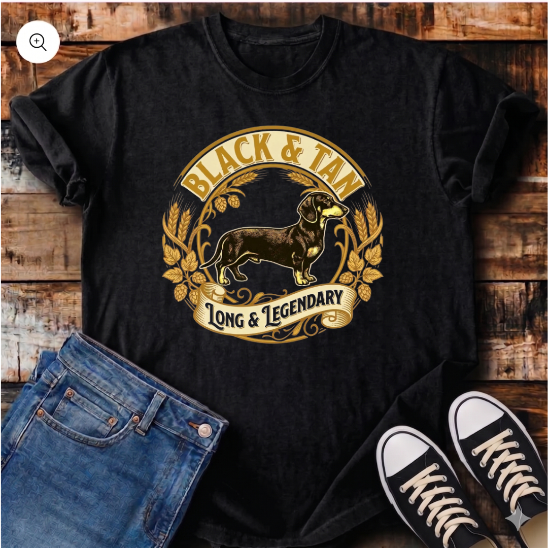 Black and Tan Long and Legendary T-Shirt