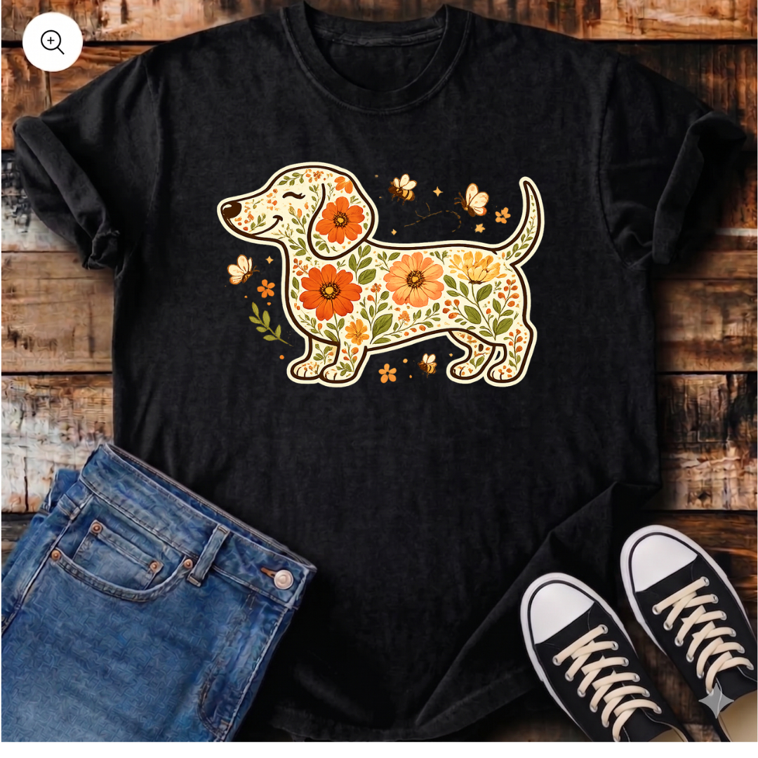 Cottage Core Dachshund T-Shirt