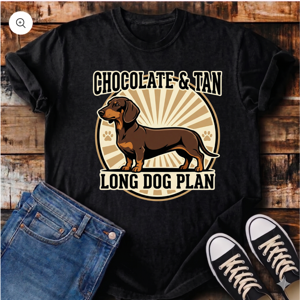 Chocolate and Tan, Long Dog Plan T-Shirt