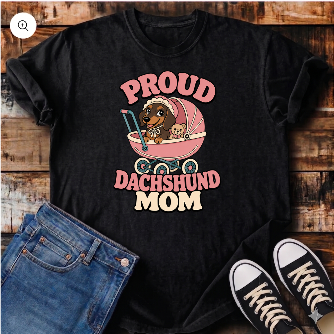 Proud Dachshund Mom (Pink) T-Shirt