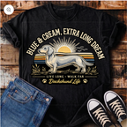 Blue and Cream, Extra Long Dream T-Shirt