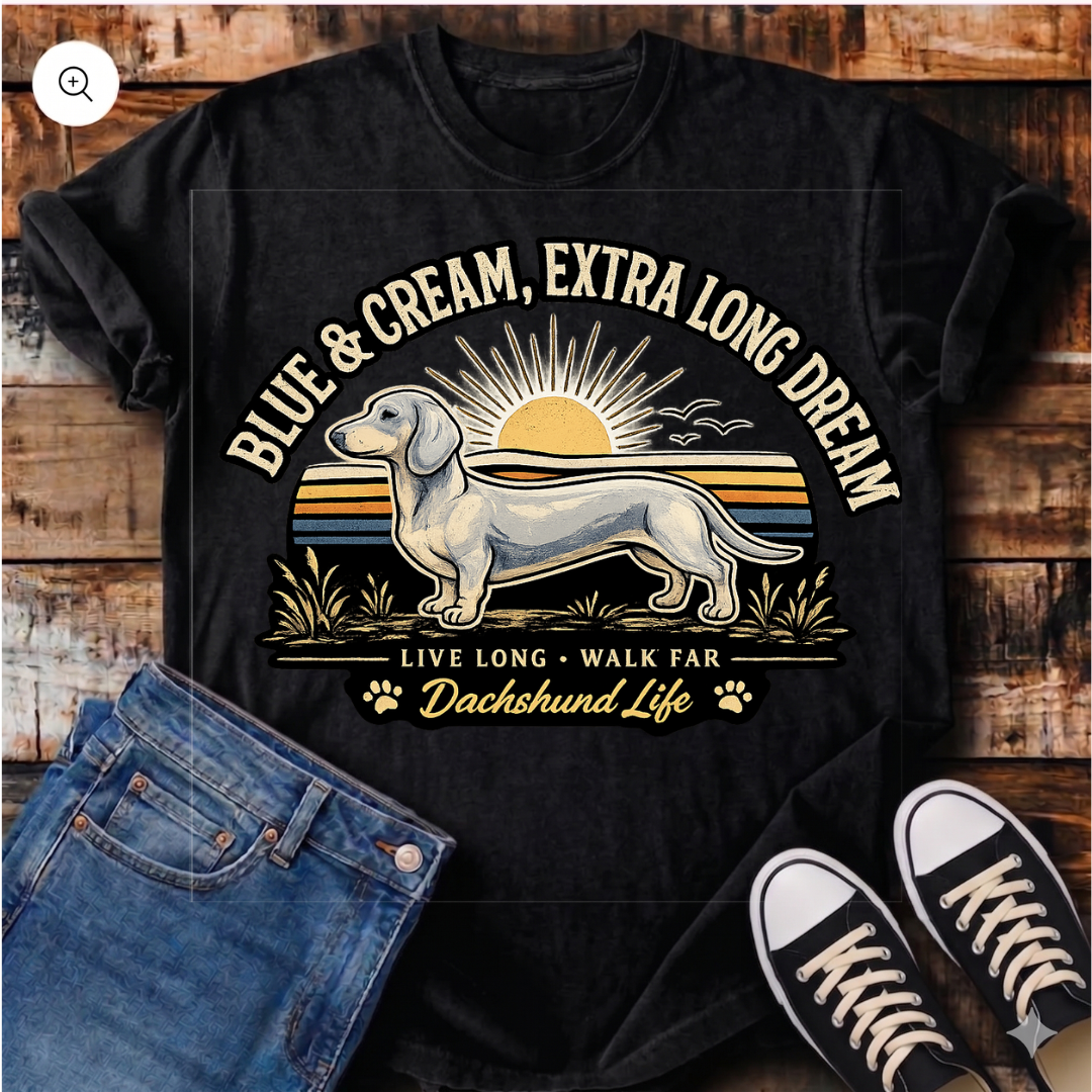 Blue and Cream, Extra Long Dream T-Shirt