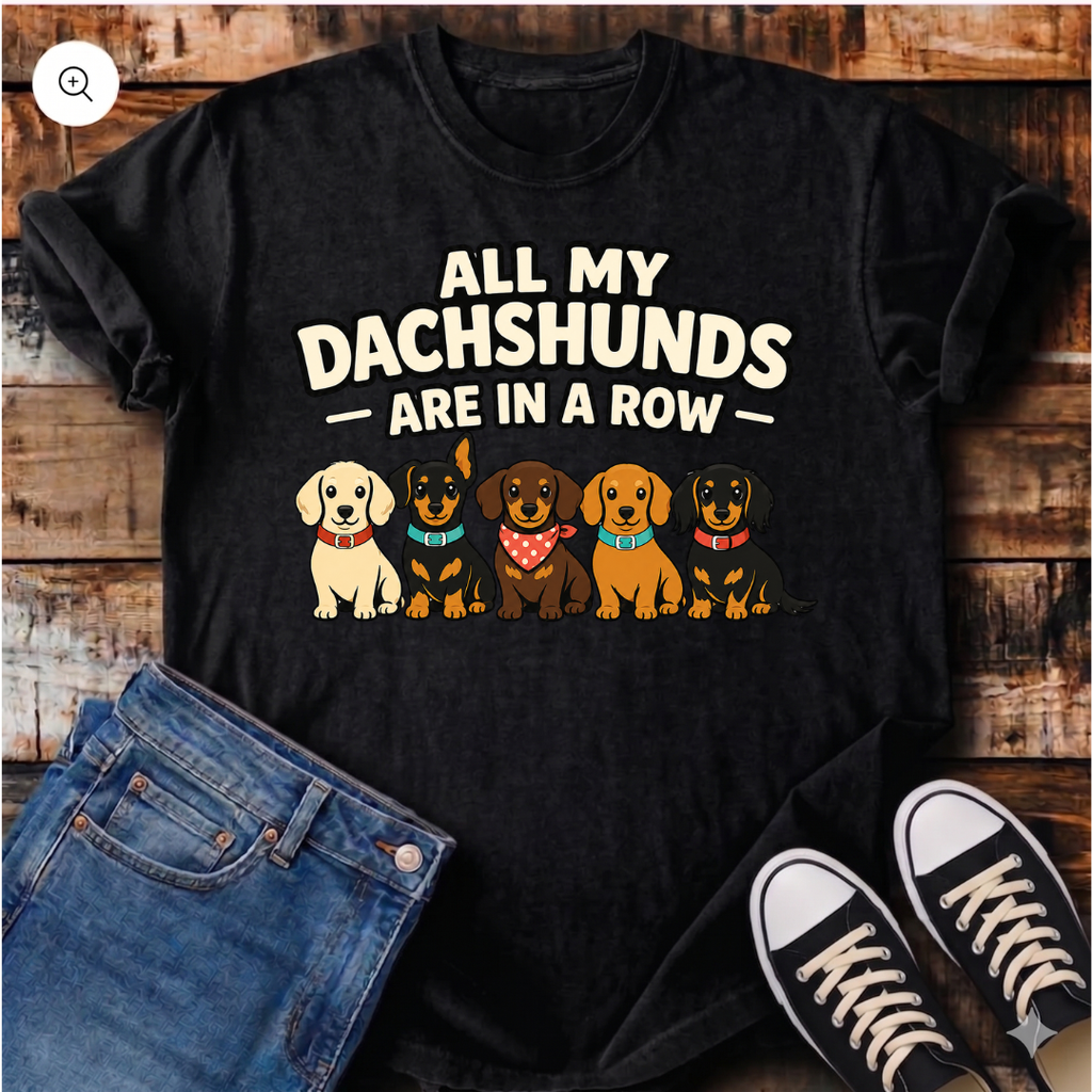 All My Dachshunds Are in a Row T-Shirt