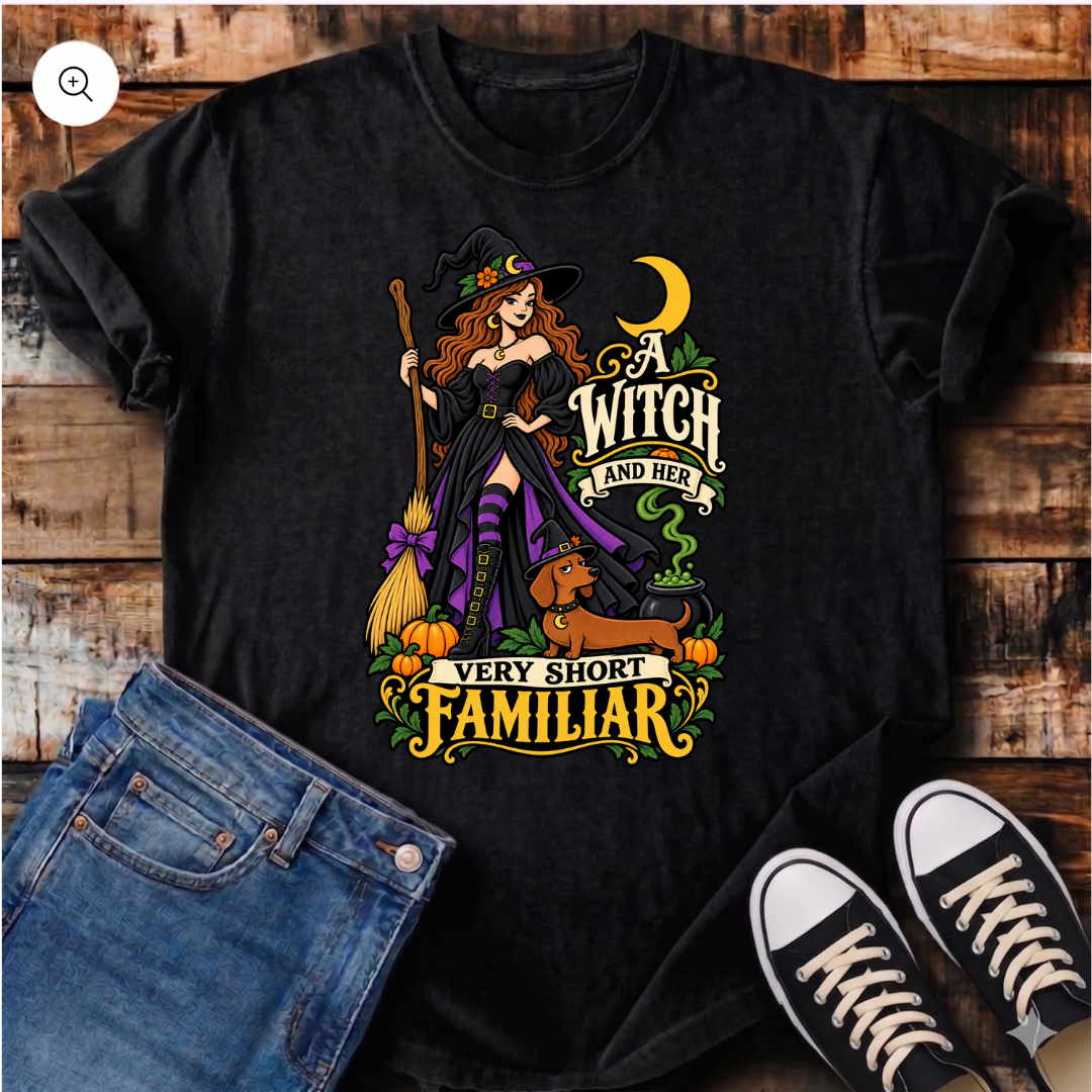A Witch and Her Very Short Familiar T-Shirt