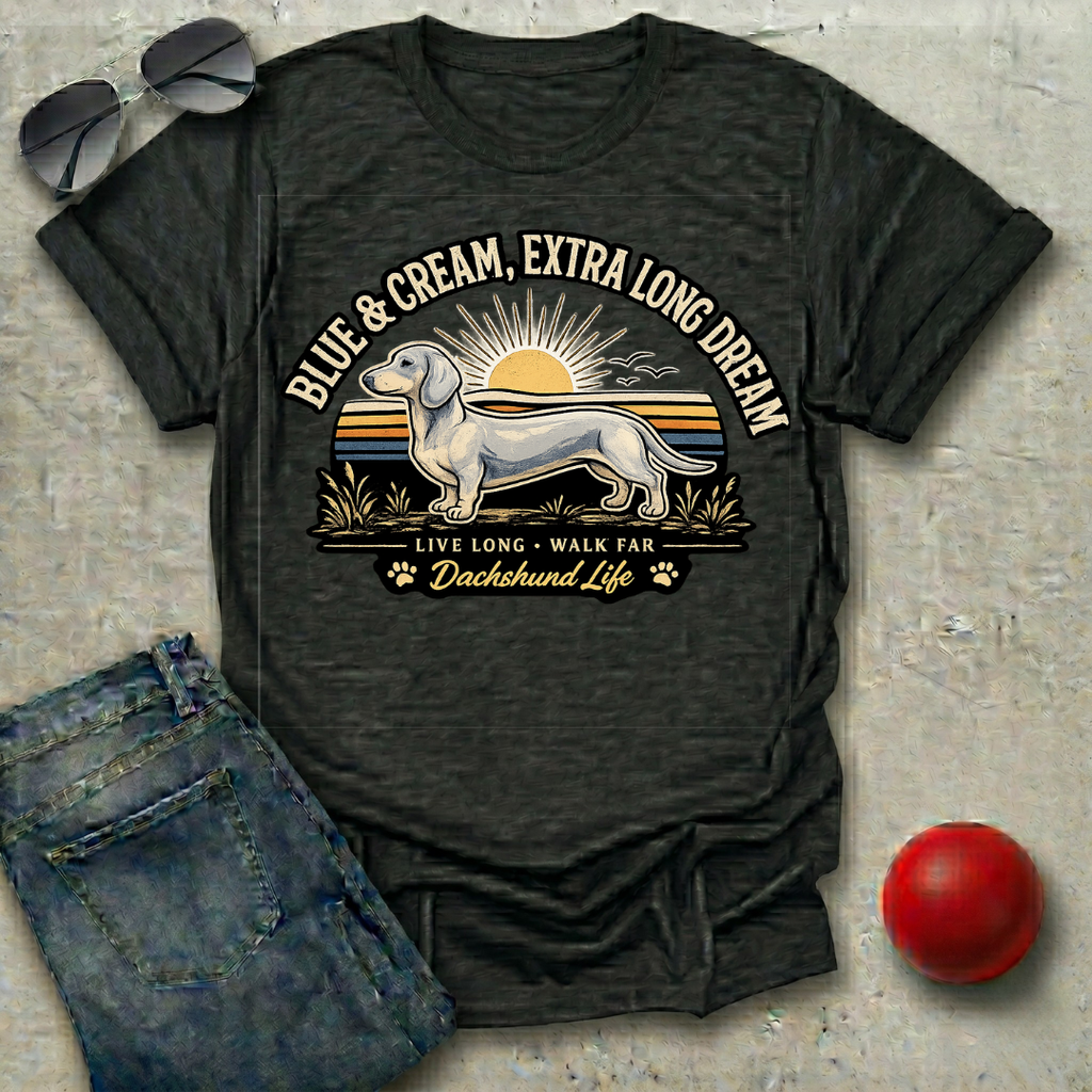 Blue and Cream, Extra Long Dream T-Shirt