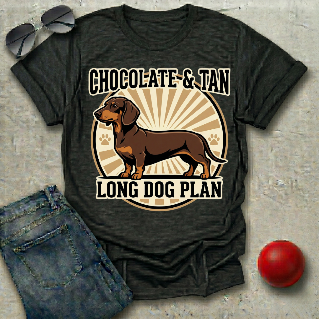 Chocolate and Tan, Long Dog Plan T-Shirt