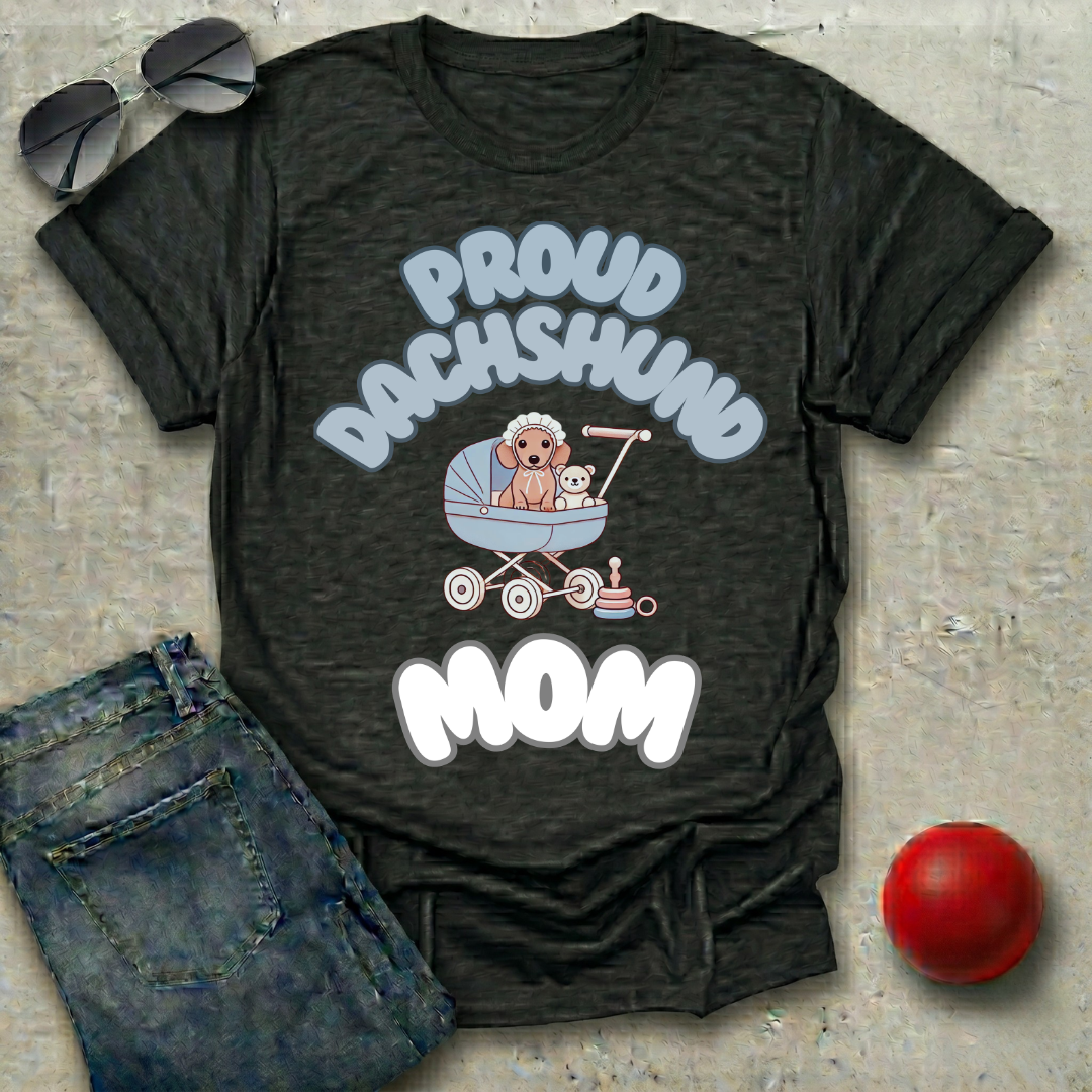 Proud Dachshund Mom Blue T-Shirt