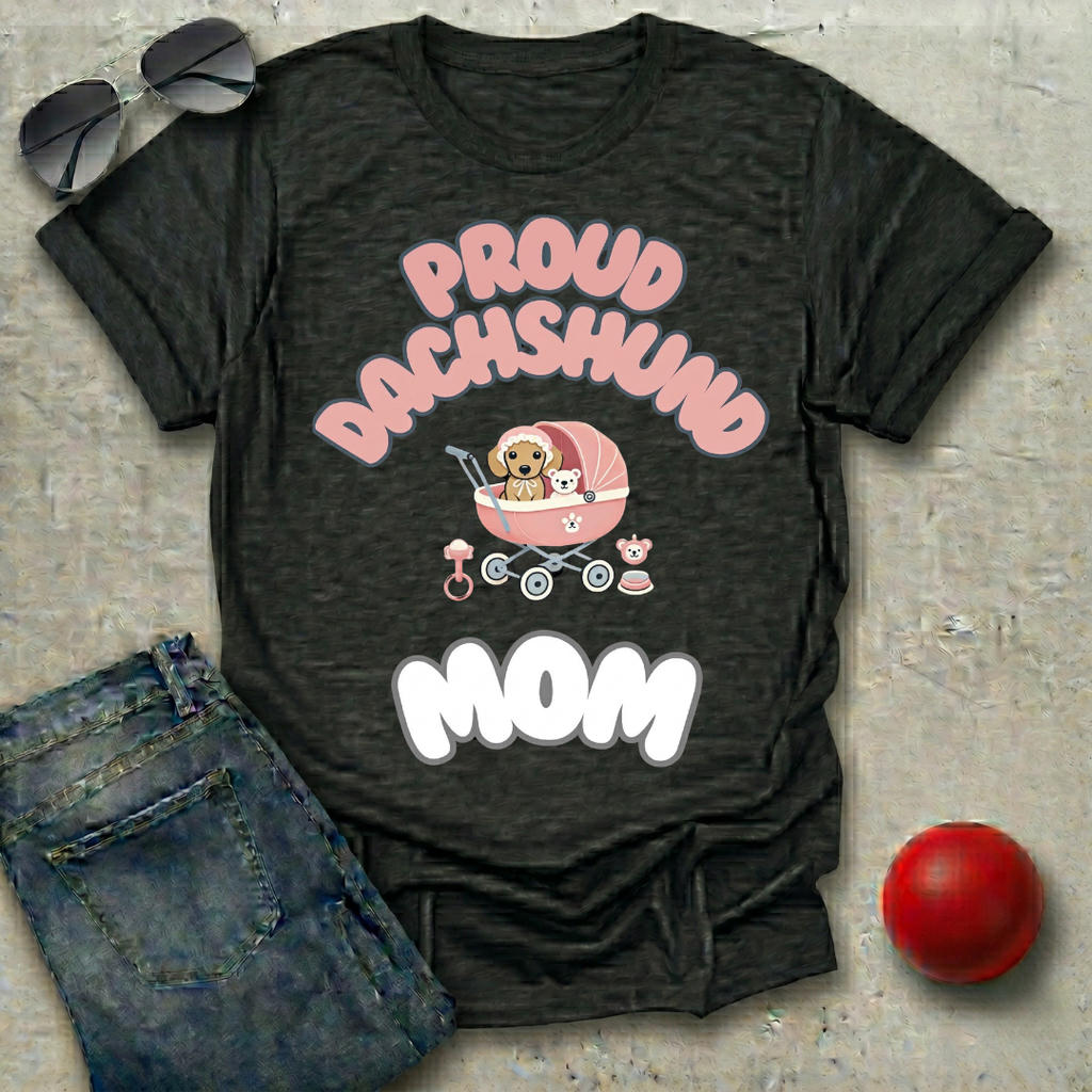 Proud Dachshund Mom Pink T-Shirt