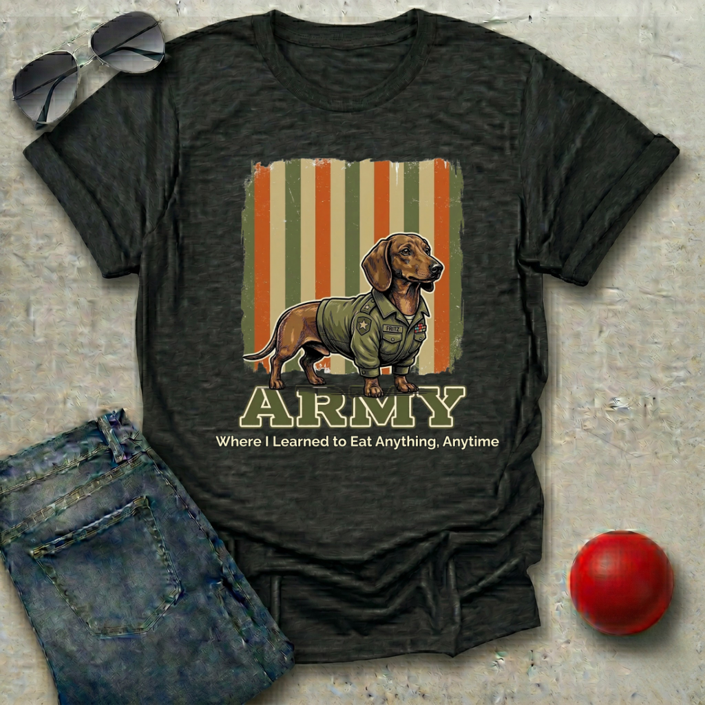 Army: Where I Learned to Eat Anything, Anytime T-Shirt