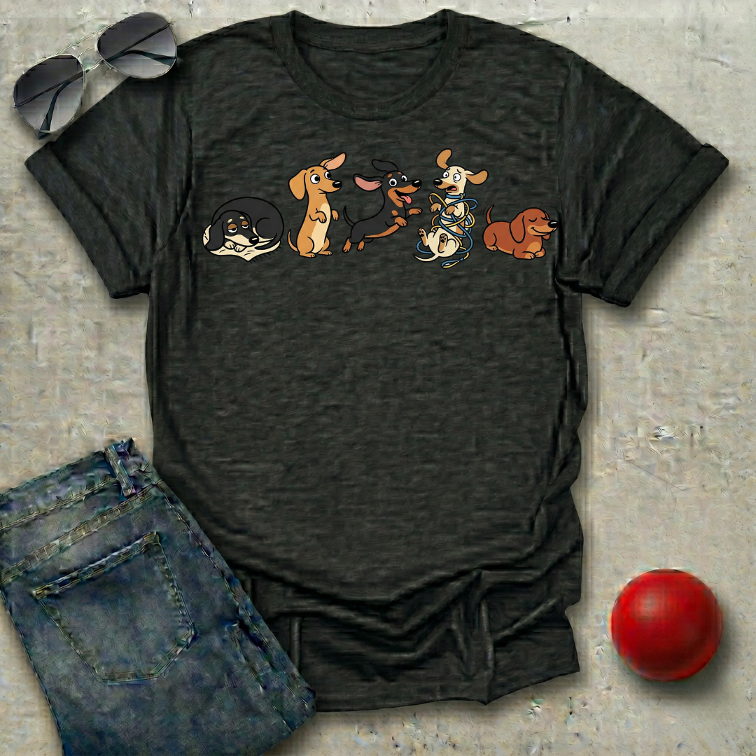 Dachshunds in a Row T-Shirt