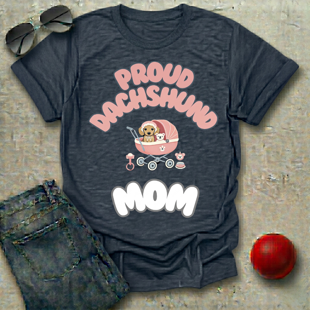 Proud Dachshund Mom Pink T-Shirt