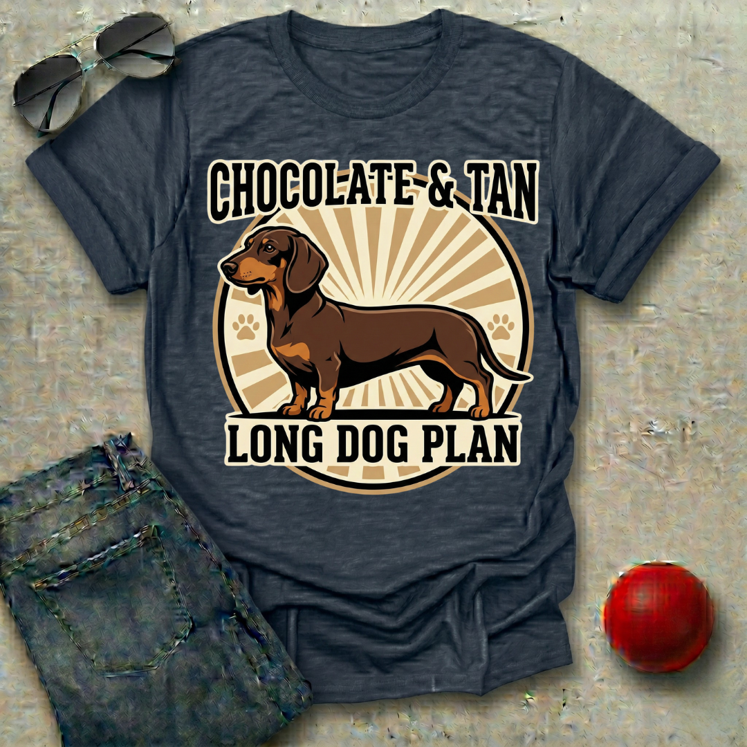 Chocolate and Tan, Long Dog Plan T-Shirt