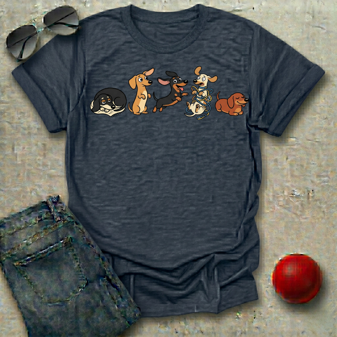 Dachshunds in a Row T-Shirt