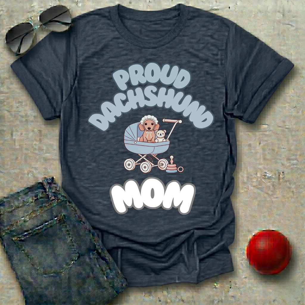 Proud Dachshund Mom Blue T-Shirt