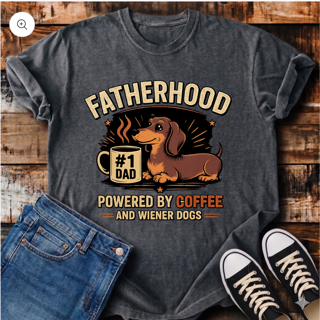 Fatherhood Powered by Coffee T-Shirt