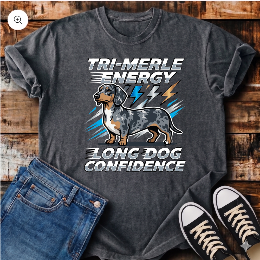Tri-Merle Energy Long Dog Confidence T-Shirt