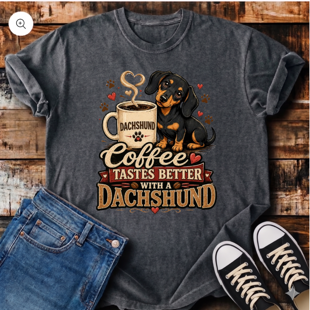 Coffee Tastes Better With a Dachshund T-Shirt