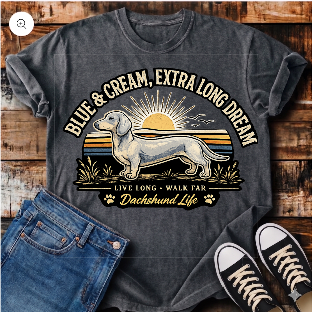 Blue and Cream, Extra Long Dream T-Shirt
