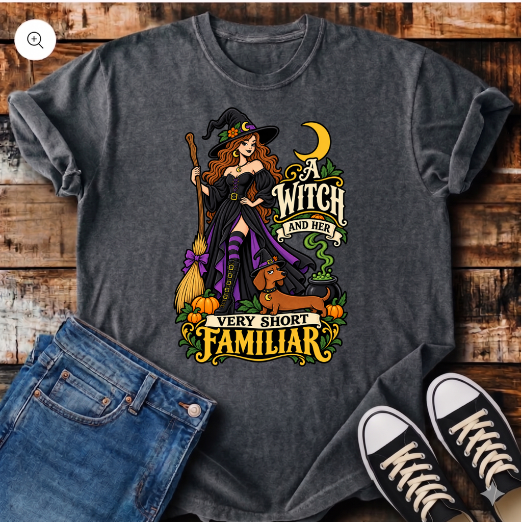 A Witch and Her Very Short Familiar T-Shirt