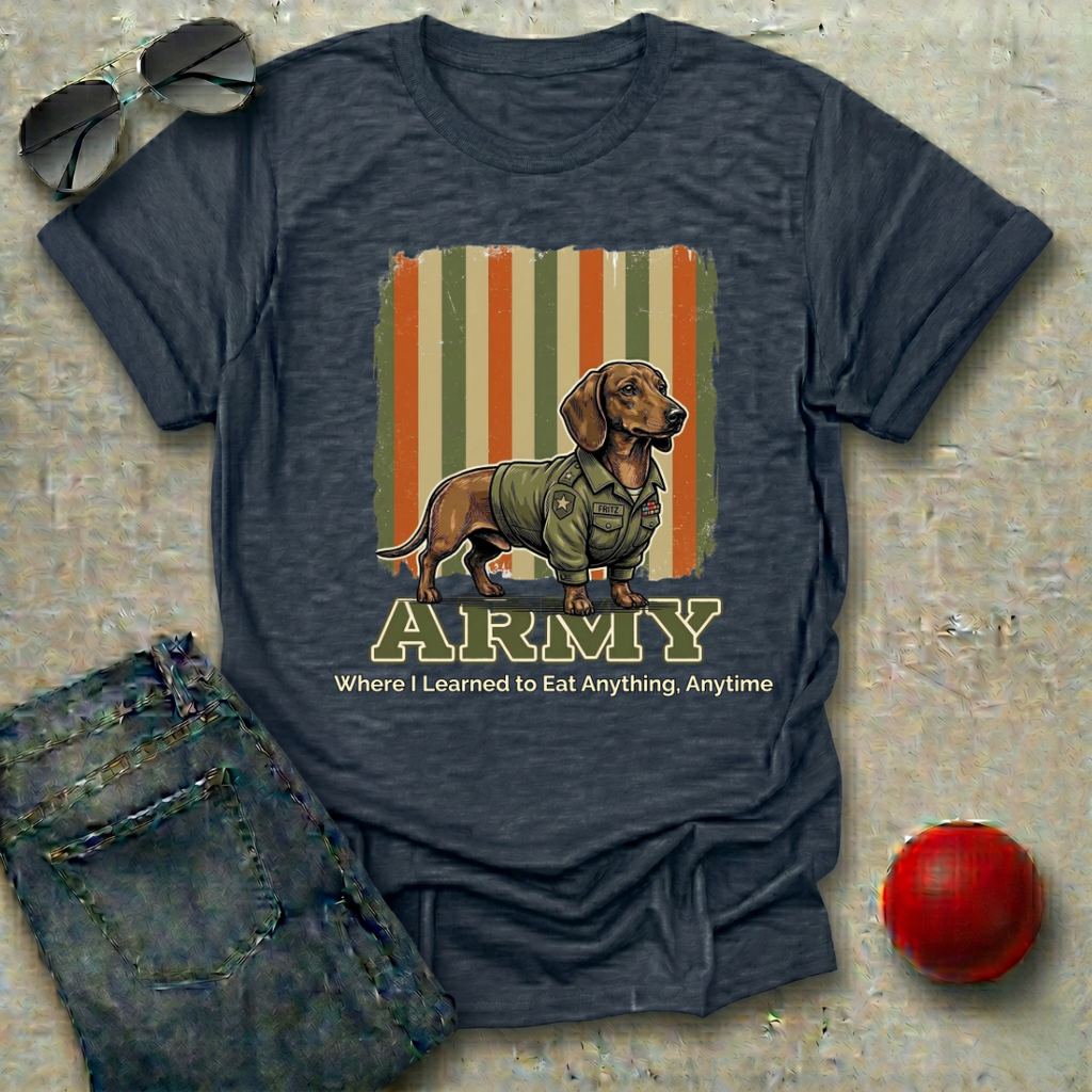 Army: Where I Learned to Eat Anything, Anytime T-Shirt