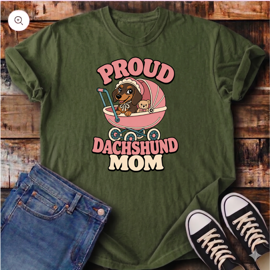 Proud Dachshund Mom (Pink) T-Shirt