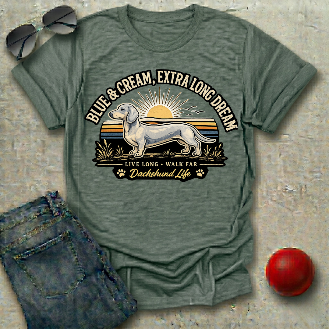 Blue and Cream, Extra Long Dream T-Shirt