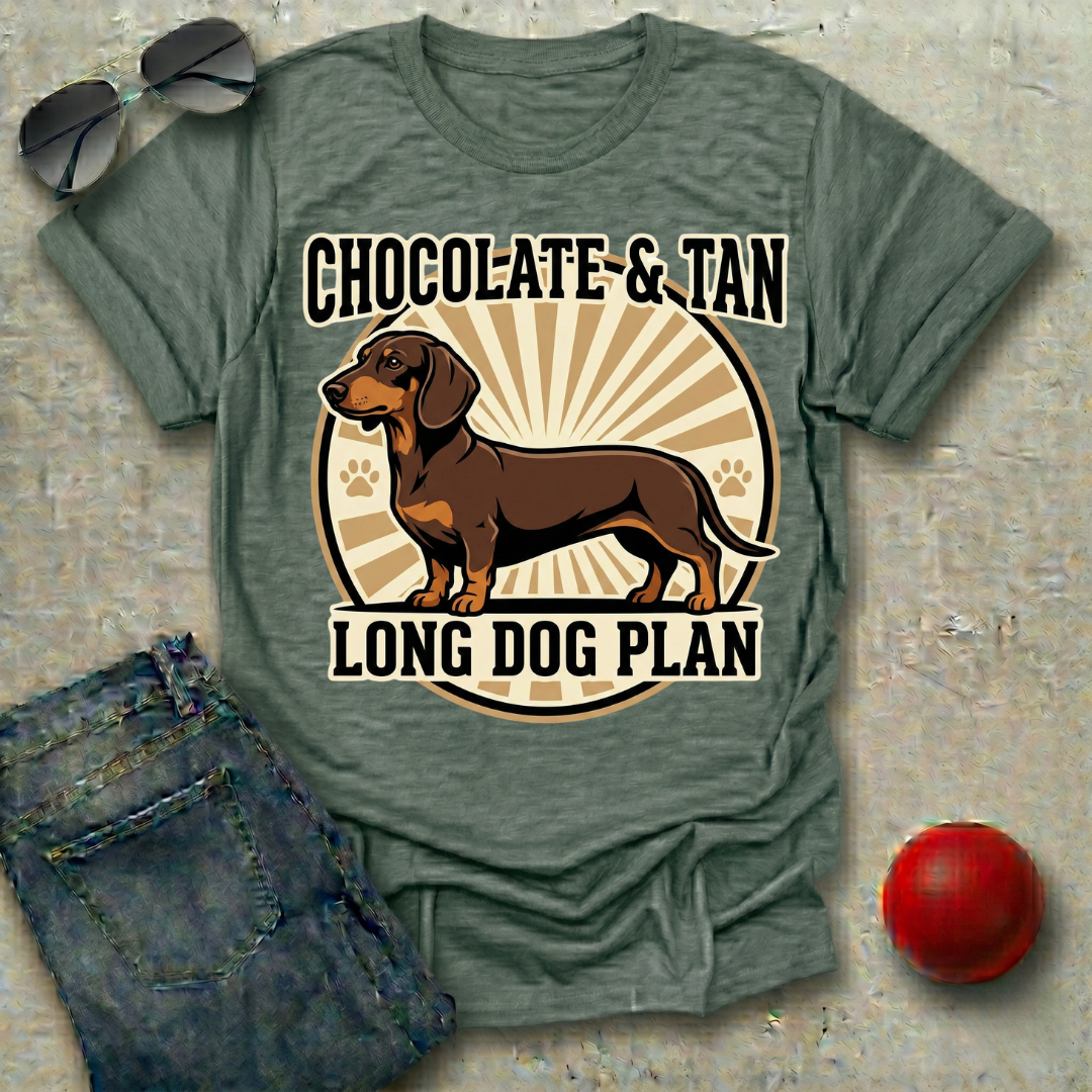 Chocolate and Tan, Long Dog Plan T-Shirt