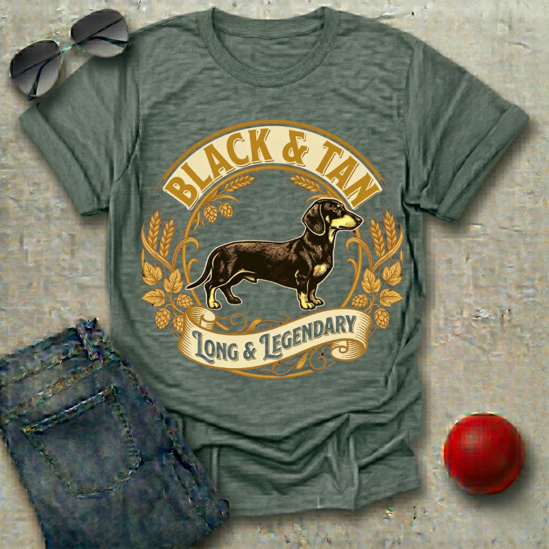 Black and Tan Long and Legendary T-Shirt