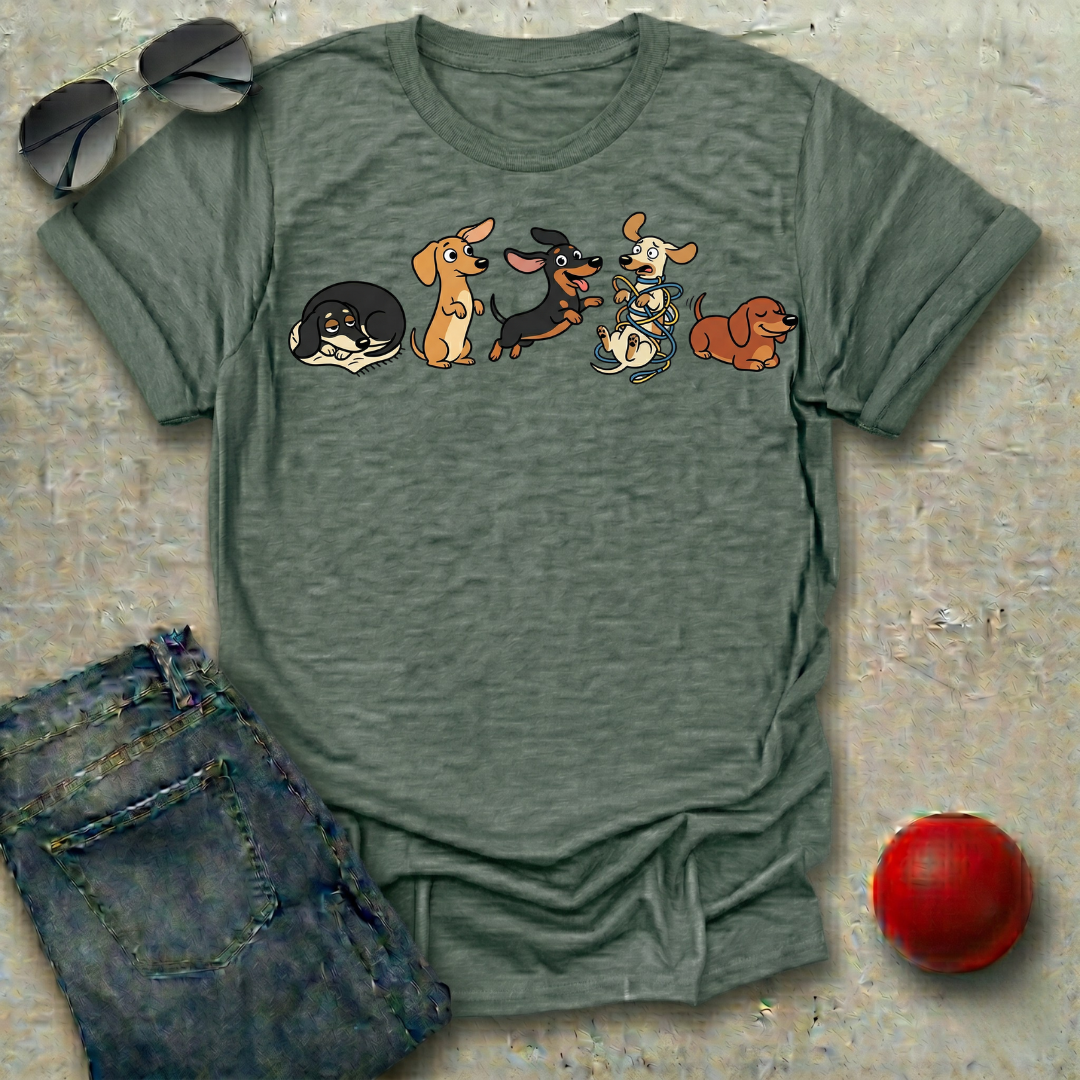 Dachshunds in a Row T-Shirt