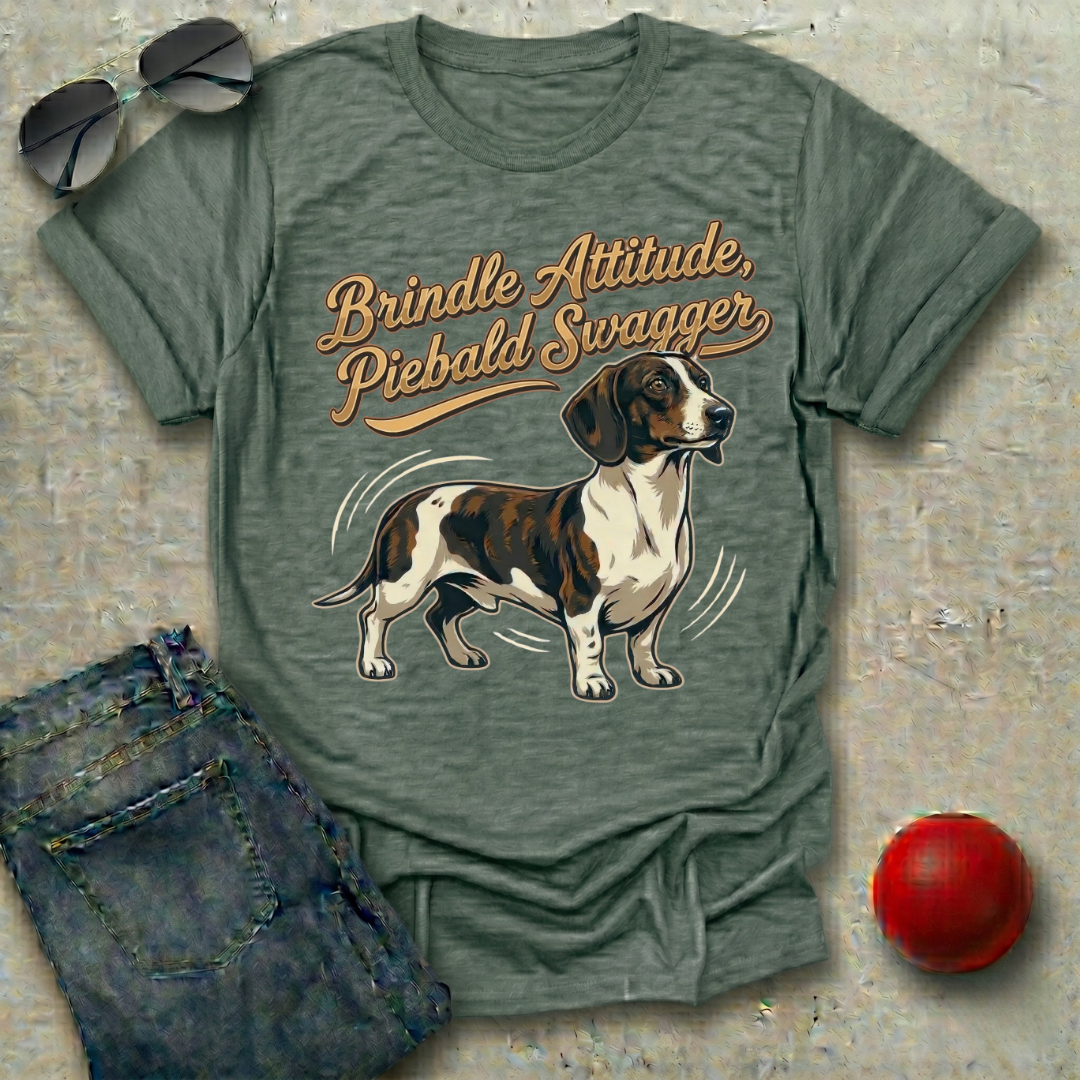 Brindle Attitude, Piebald Swagger T-Shirt