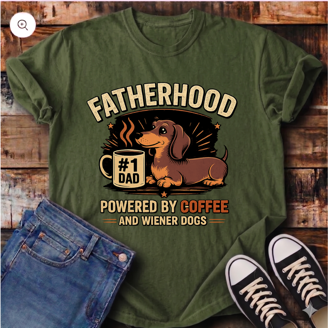Fatherhood Powered by Coffee T-Shirt
