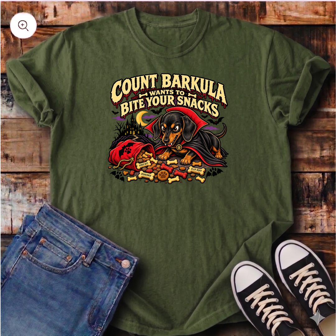 Count Barkula Wants to Bite Your Snacks T-Shirt