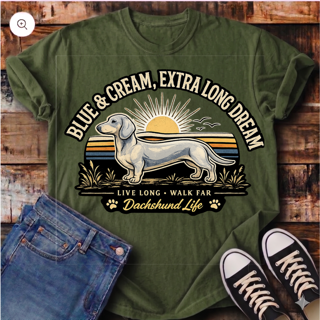Blue and Cream, Extra Long Dream T-Shirt