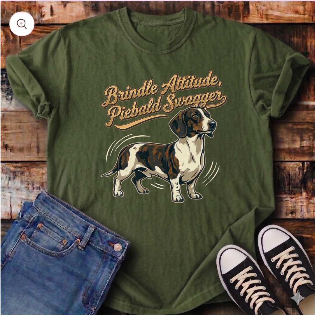 Brindle Attitude, Piebald Swagger T-Shirt