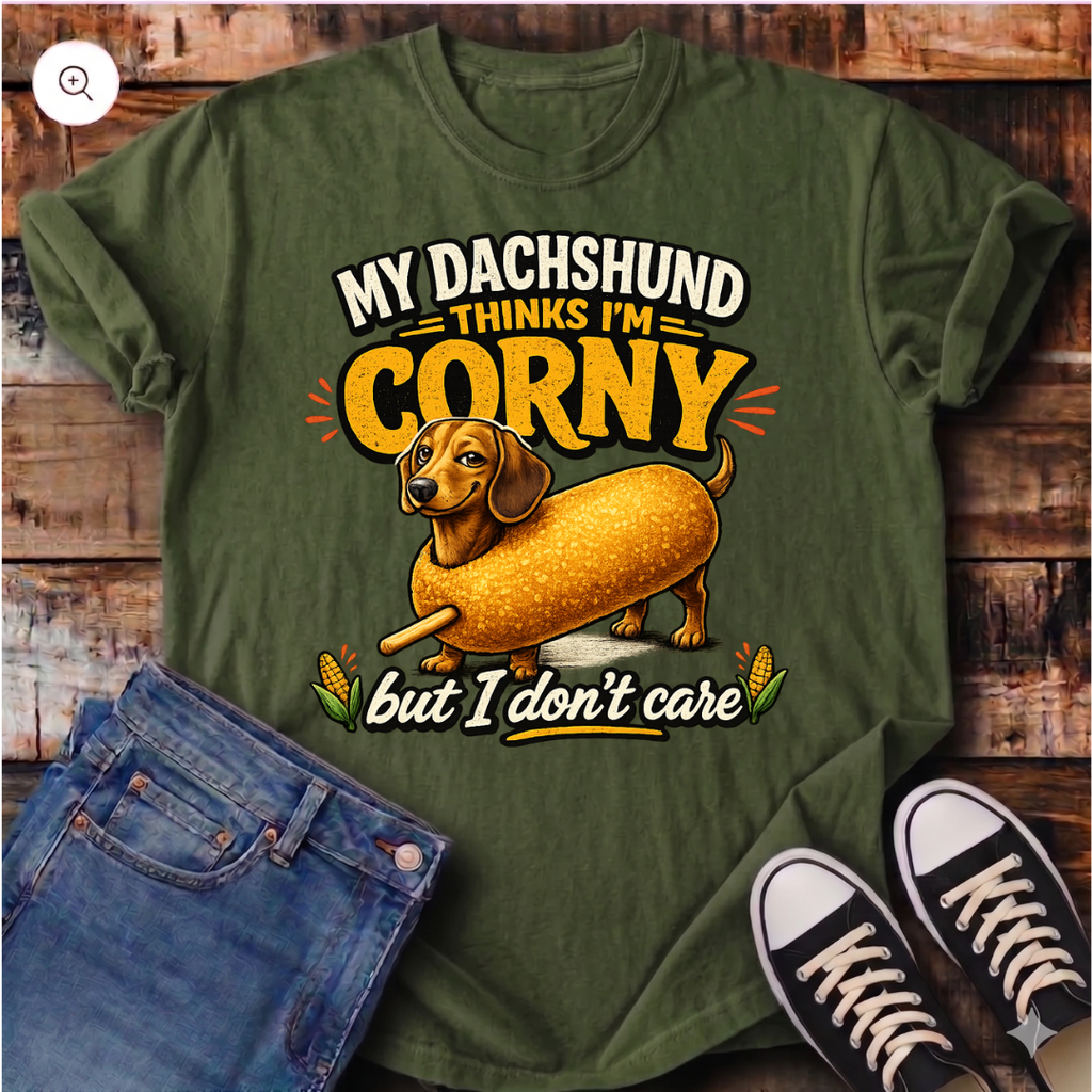My Dachshund Thinks I'm Corny But I Don't Care T-Shirt