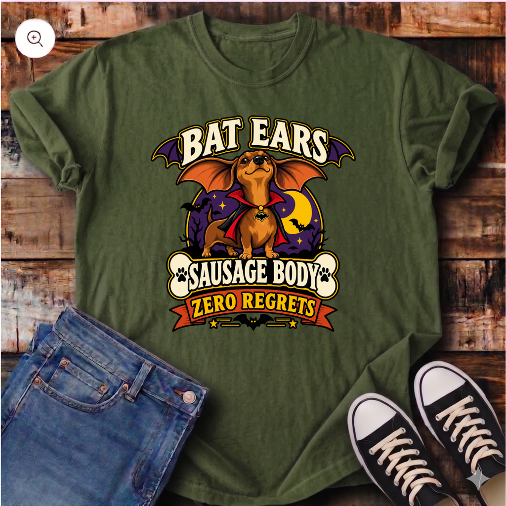 Bat Ears, Sausage Body, Zero Regrets T-Shirt