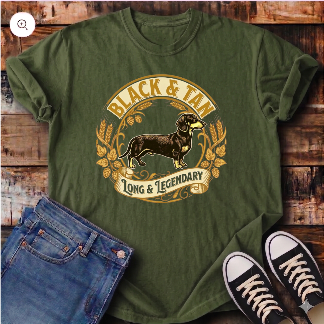 Black and Tan Long and Legendary T-Shirt