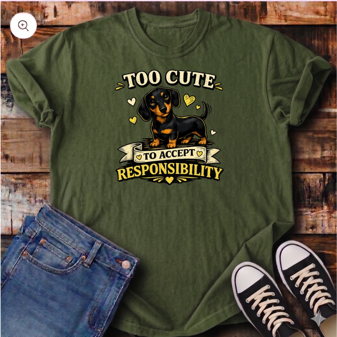 Too Cute To Accept Responsibility  T-Shirt