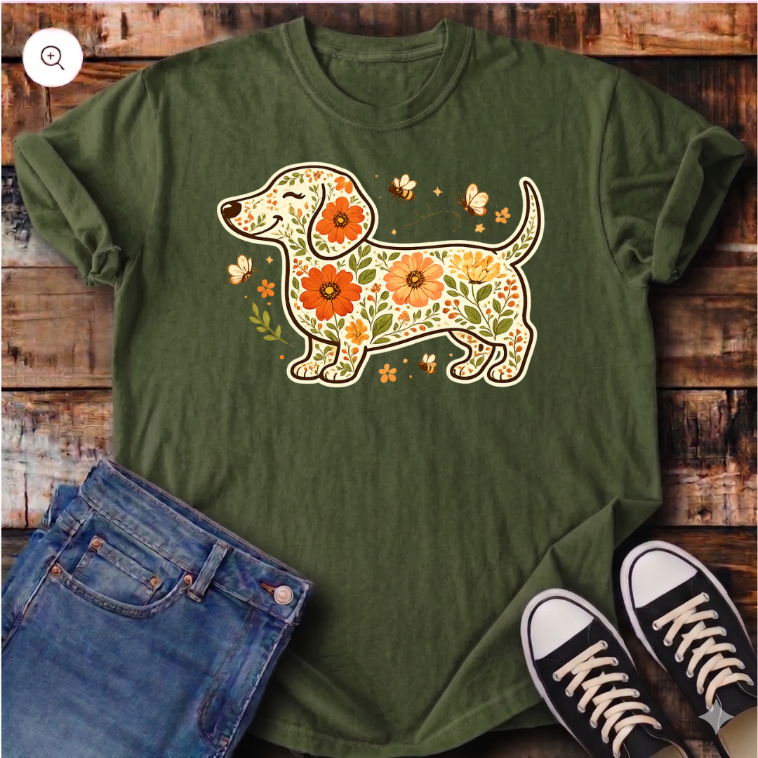 Cottage Core Dachshund T-Shirt