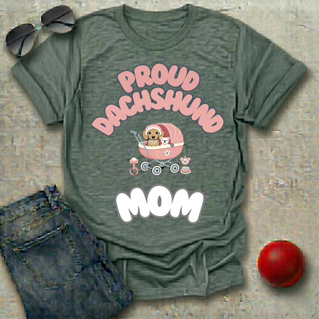Proud Dachshund Mom Pink T-Shirt