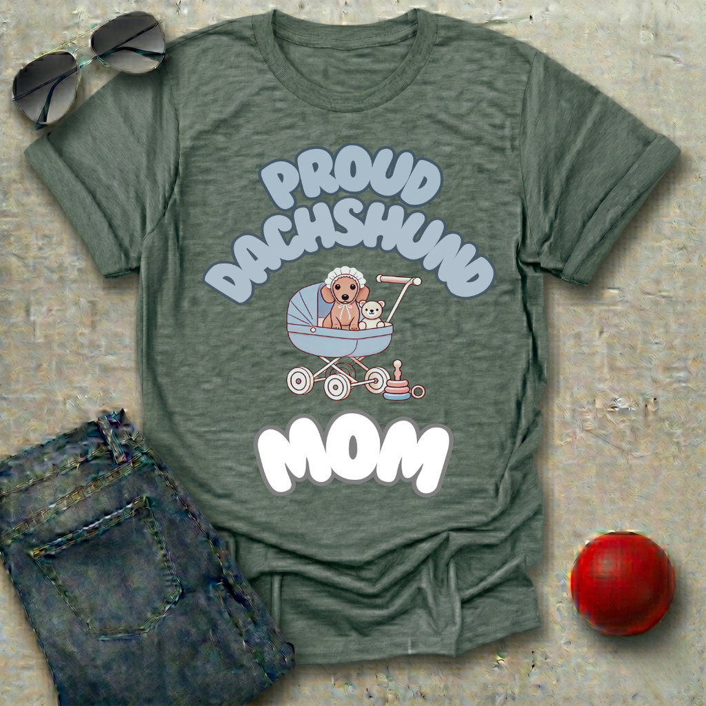 Proud Dachshund Mom Blue T-Shirt
