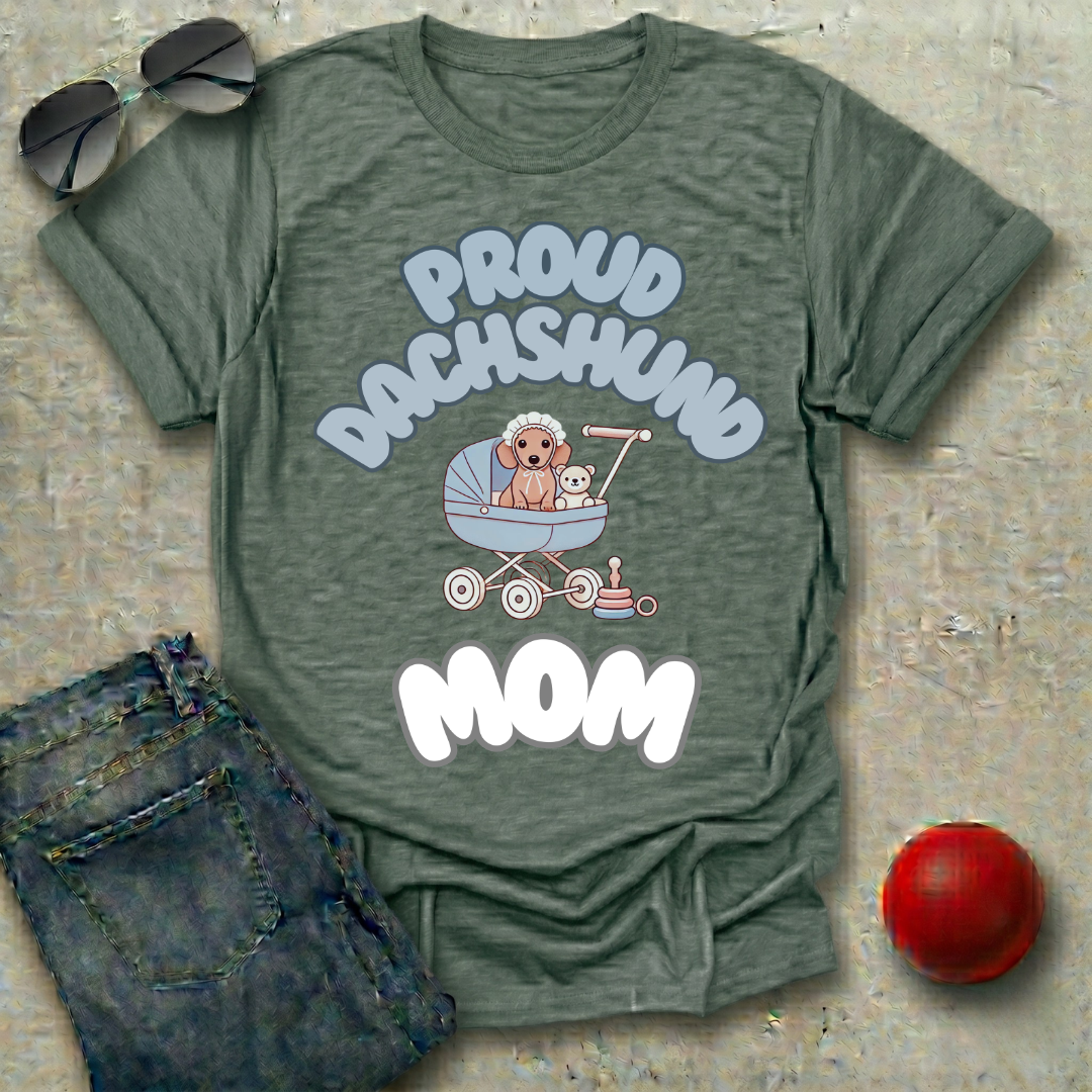 Proud Dachshund Mom Blue T-Shirt