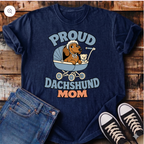 Proud Dachshund Mom (Blue) T-Shirt