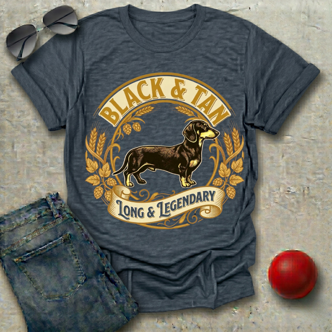 Black and Tan Long and Legendary T-Shirt
