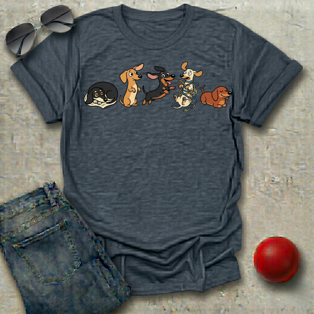 Dachshunds in a Row T-Shirt