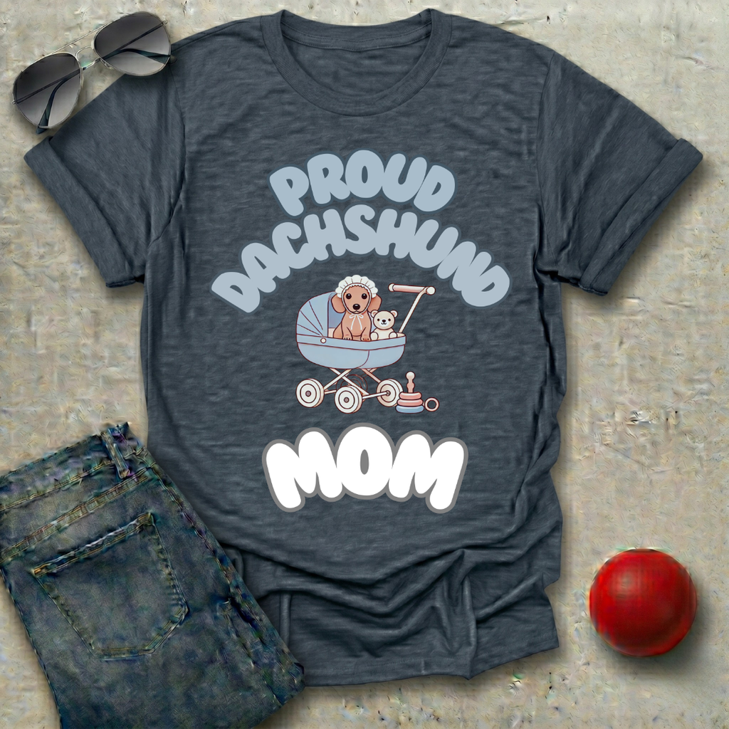 Proud Dachshund Mom Blue T-Shirt