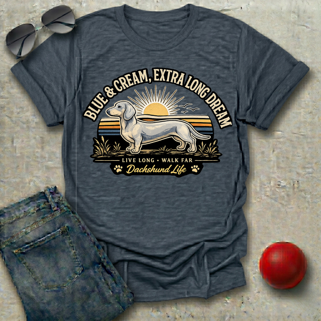 Blue and Cream, Extra Long Dream T-Shirt