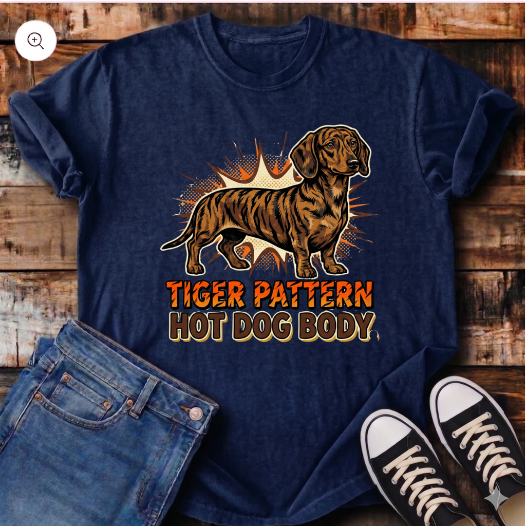 Tiger Pattern, Hot Dog Body T-Shirt