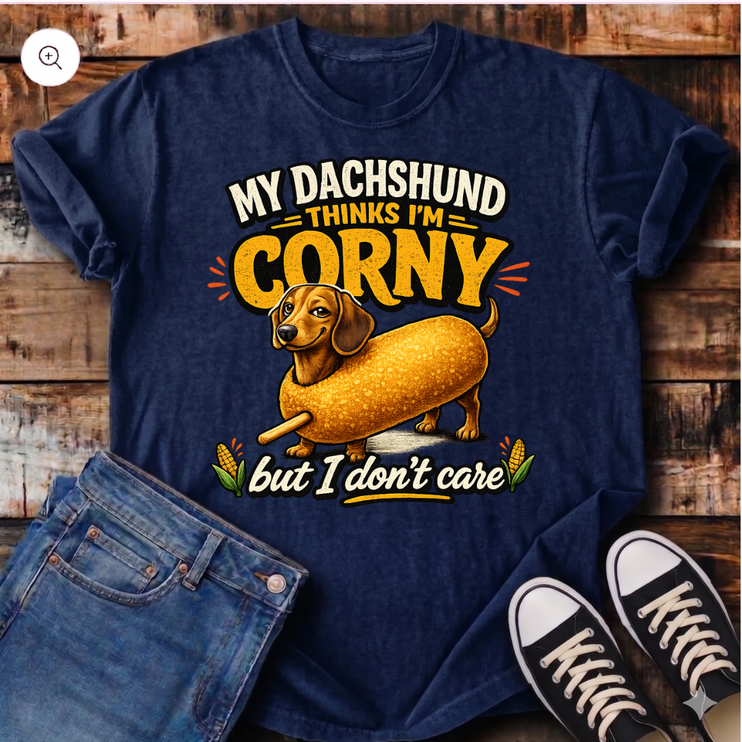 My Dachshund Thinks I'm Corny But I Don't Care T-Shirt